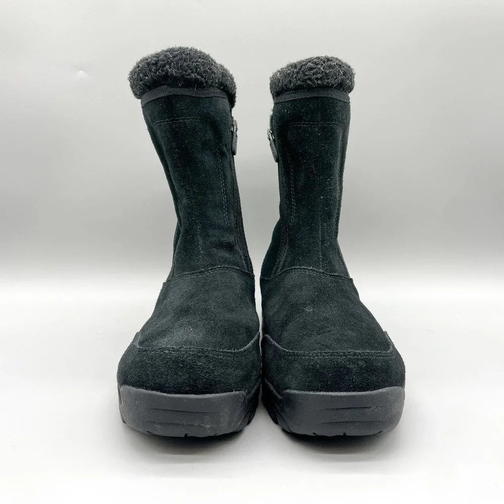 Sorel Womens 9 Waterfall Winter Boots Black Suede Waterproof Gorpcore Snow